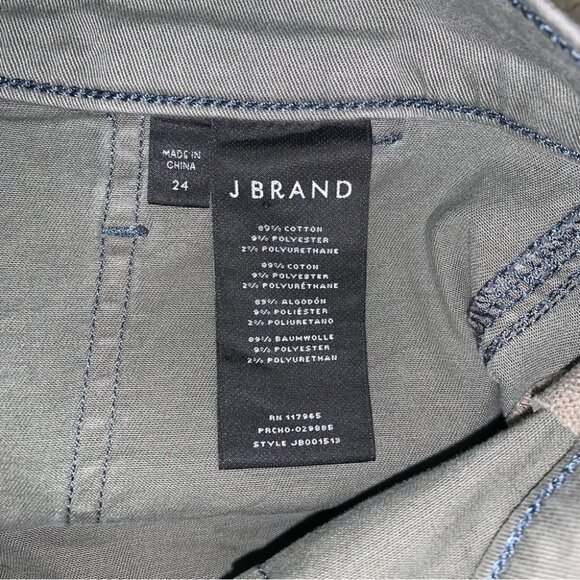 J Brand Utility Jeans‎ Size 24 Khaki Green  Cotton Mid Rise Skinny Ankle Zippers - Picture 11 of 12
